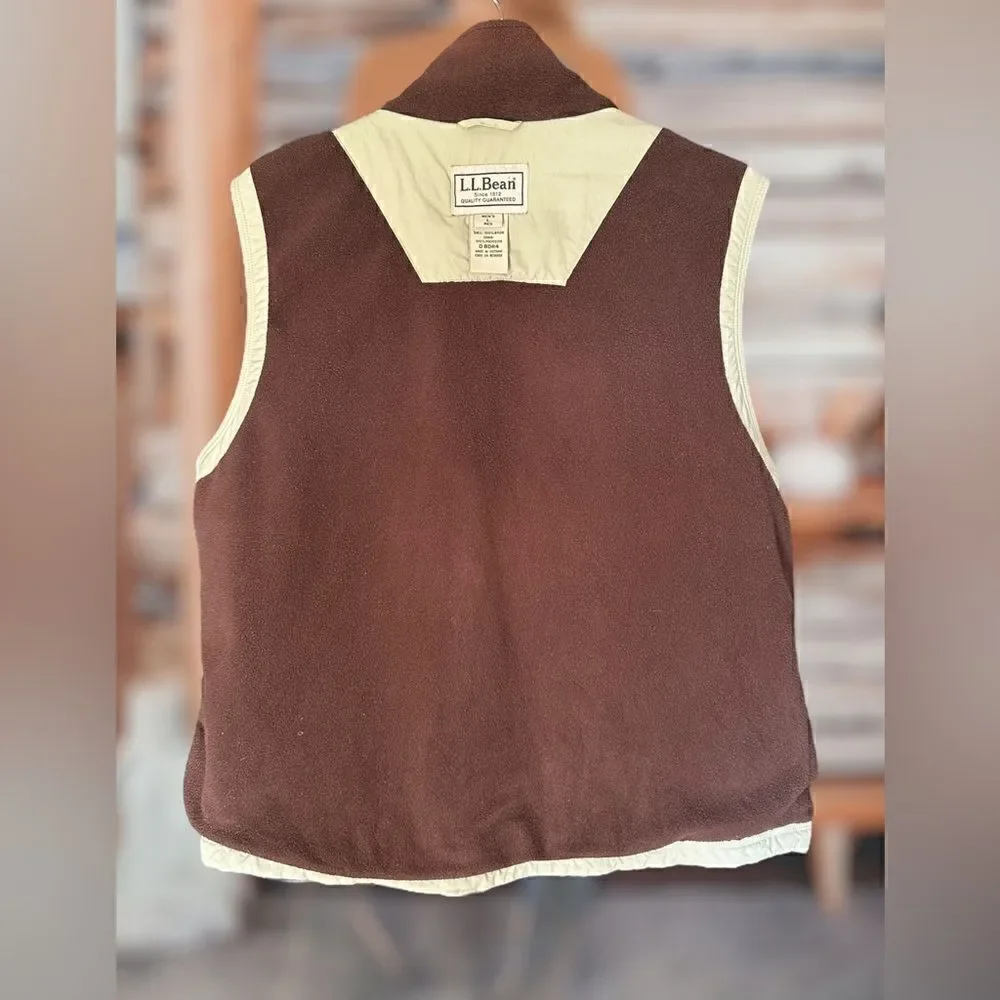 Vintage Y2K 2000s L.L. Bean Hunting Fishing Utility Fleece Lined Vest Size L